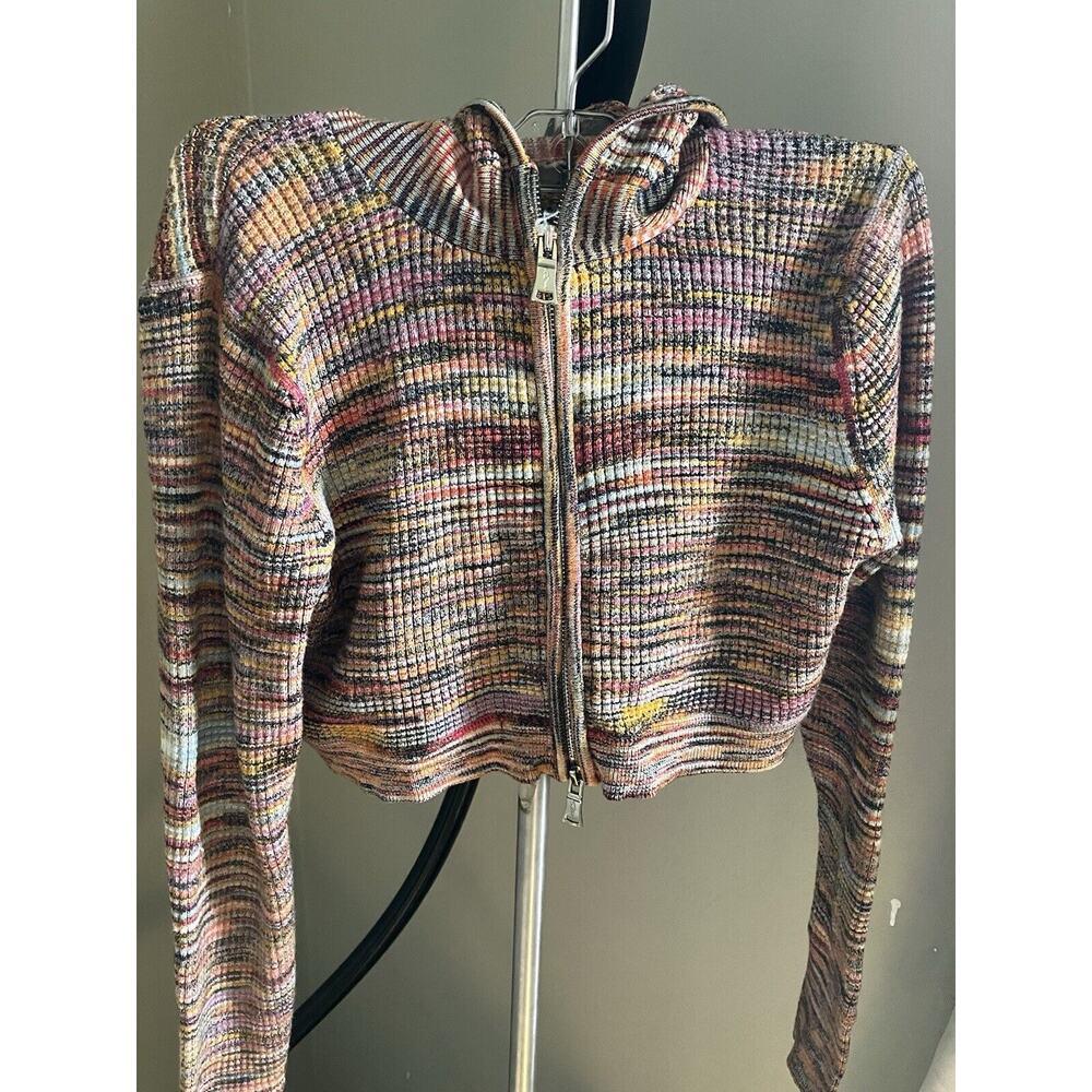 Courage multi colored half hoodie sweater juniors / teens size medium